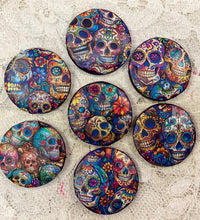 Load image into Gallery viewer, 1.18” Button- Sugar Skulls-Day of the Dead Patterns Assorted Great Adirondack Yarn