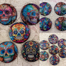 Load image into Gallery viewer, 1.18” Button- Sugar Skulls-Day of the Dead Patterns Assorted Great Adirondack Yarn