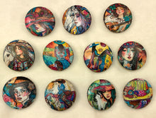Load image into Gallery viewer, 1.18” Leather Buttons -Cowgirls- assorted -Handcrafted- Great Adirondack Yarn