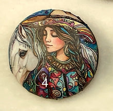 Load image into Gallery viewer, 1.18” Leather Buttons -Cowgirls- assorted -Handcrafted- Great Adirondack Yarn