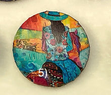 Load image into Gallery viewer, 1.18” Leather Buttons -Cowgirls- assorted -Handcrafted- Great Adirondack Yarn