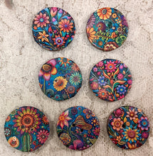 Load image into Gallery viewer, 1” buttons - mexican style -colorful flowers-assorted patterns-Handcrafted Great Adirondack Yarn