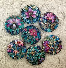 Load image into Gallery viewer, 1” buttons -art nouveau-scrolls-flowers-assorted patterns-Handcrafted Great Adirondack