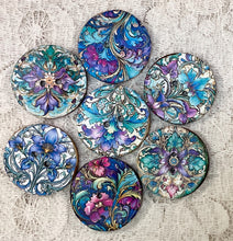 Load image into Gallery viewer, 1” buttons -art nouveau-scrolls-flowers-assorted patterns-Handcrafted Great Adirondack