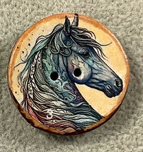 Load image into Gallery viewer, 1.18” Buttons-Rainbow Horses assorted- Handcrafted -Great Adirondack