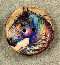Load image into Gallery viewer, 1.18” Buttons-Rainbow Horses assorted- Handcrafted -Great Adirondack