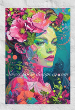 Load image into Gallery viewer, Matte Poster-  Art Deco Woman- Bohemian woman- assorted sizes- Great Adirondack
