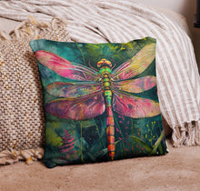 Load image into Gallery viewer, Dragonfly Pillow- 18" x 18"- home decor- Great Adirondack