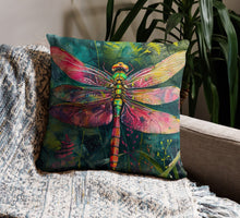 Load image into Gallery viewer, Dragonfly Pillow- 18" x 18"- home decor- Great Adirondack