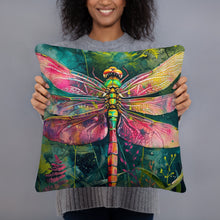 Load image into Gallery viewer, Dragonfly Pillow- 18" x 18"- home decor- Great Adirondack