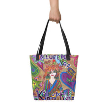 Load image into Gallery viewer, Queen of Knitting Tote or Knitting bag -15"x15"- Great Adirondack Yarn- original artwork