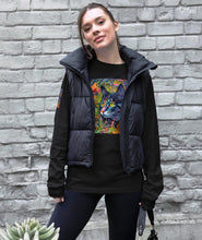 Load image into Gallery viewer, Long Sleeve Tee- Colorful Cat Print -unisex- black-gray-white- all sizes