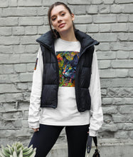 Load image into Gallery viewer, Long Sleeve Tee- Colorful Cat Print -unisex- black-gray-white- all sizes