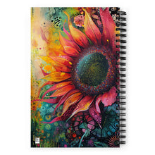 Load image into Gallery viewer, Sunflower Print Spiral notebook-5.5” x 8.5”-journal-diary-recipe book-custom made