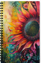 Load image into Gallery viewer, Sunflower Print Spiral notebook-5.5” x 8.5”-journal-diary-recipe book-custom made