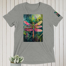 Load image into Gallery viewer, Short sleeve t-shirt, gorgeous Dragonfly print - unisex, white, black and grey, all sizes