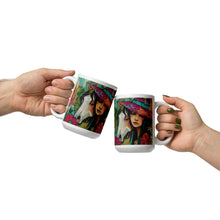 Load image into Gallery viewer, Cowgirl and horse print - White glossy mug- Great Adirondack Yarn