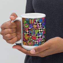 Load image into Gallery viewer, Cool People Knit ceramic coffee mug -Great Adirondack Yarn Co-original artwork-15 0z