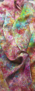 Bamboo Scarf 12 x 60” Hand Dyed Color Speckled Rainbow