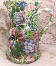 Load image into Gallery viewer, Ceramic  Pitcher 10&quot; h x 7” Succulents original Great Adirondack Yarn-Closeout
