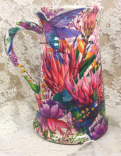 Load image into Gallery viewer, Ceramic  Pitcher 10” h x 7”wide -Hummingbirds- original Great Adirondack Yarn-Closeout
