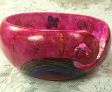 Load image into Gallery viewer, Rainbow Handpainted Yarn Bowls 5.75” wide x 2.75” high
