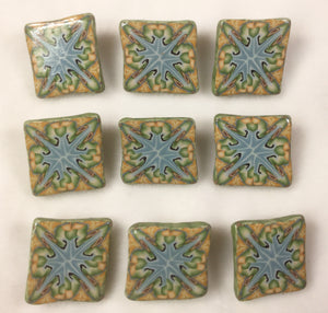 Polymer Clay Button 1 “ handcrafted - geometric pattern