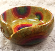 Load image into Gallery viewer, Rainbow Handpainted Yarn Bowls 5.75” wide x 2.75” high