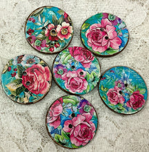Load image into Gallery viewer, 1 “ Buttons-Shabby chic Rose Patterns Handcrafted Great Adirondack Yarn