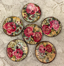 Load image into Gallery viewer, 1 “ Buttons-Shabby chic Rose Patterns Handcrafted Great Adirondack Yarn