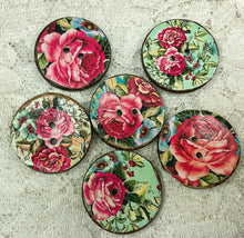 Load image into Gallery viewer, 1 “ Buttons-Shabby chic Rose Patterns Handcrafted Great Adirondack Yarn