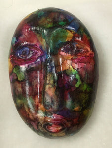 Face Pin polymer clay Handcrafted by Great Adirondack