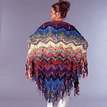 Load image into Gallery viewer, Butterfly Chevron Shawl Pattern Rainbow Great Adirondack Yarn
