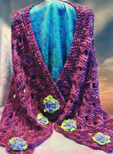 Broomstick Lace Wrap or Throw- knitting pattern- worsted or aran yarns-Great Adirondack YArn
