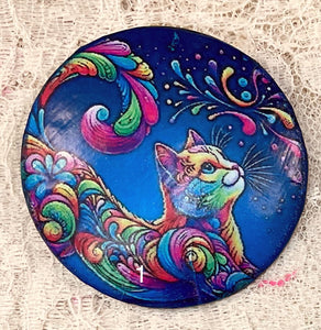 2”  Pin-Brooch- Yoga Cats-assorted-Great Adirondack Yarn-jewelry- price per pin