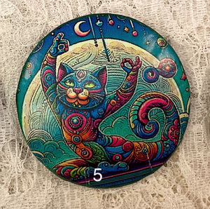 2”  Pin-Brooch- Yoga Cats-assorted-Great Adirondack Yarn-jewelry- price per pin