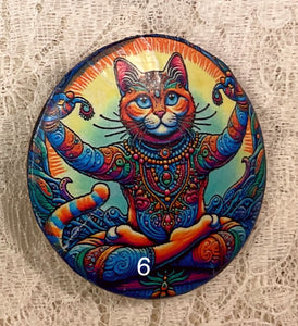 2”  Pin-Brooch- Yoga Cats-assorted-Great Adirondack Yarn-jewelry- price per pin