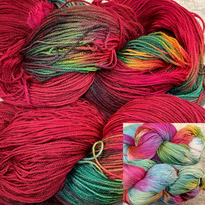 Bamboo Cotton Fingering Yarn 495 yds -Colors-Chilipeppers-Garden Party-Great Adirondack