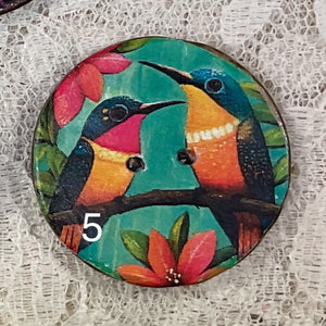 1.18” Buttons-Toucans-Hummingbird- assorted- Handcrafted -Great Adirondack-price is per button