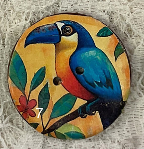 1.18” Buttons-Toucans-Hummingbird- assorted- Handcrafted -Great Adirondack-price is per button