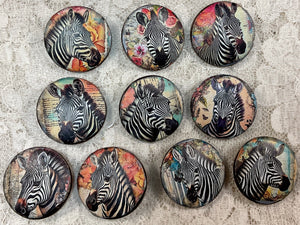 1.18” Button-Zebras- assorted- Handcrafted -Great Adirondack-New