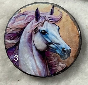 1.18” Buttons-colorful Horses-multicolors- assorted- Handcrafted -price is per button
