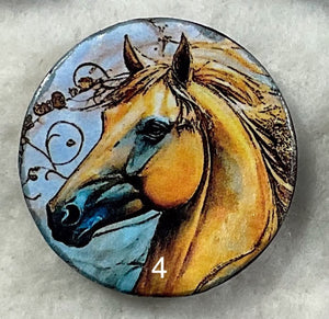 1.18” Buttons-colorful Horses-multicolors- assorted- Handcrafted -price is per button