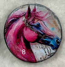 Load image into Gallery viewer, 1.18” Buttons-colorful Horses-multicolors- assorted- Handcrafted -price is per button

