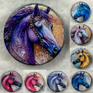 1.18” Buttons-colorful Horses-multicolors- assorted- Handcrafted -price is per button