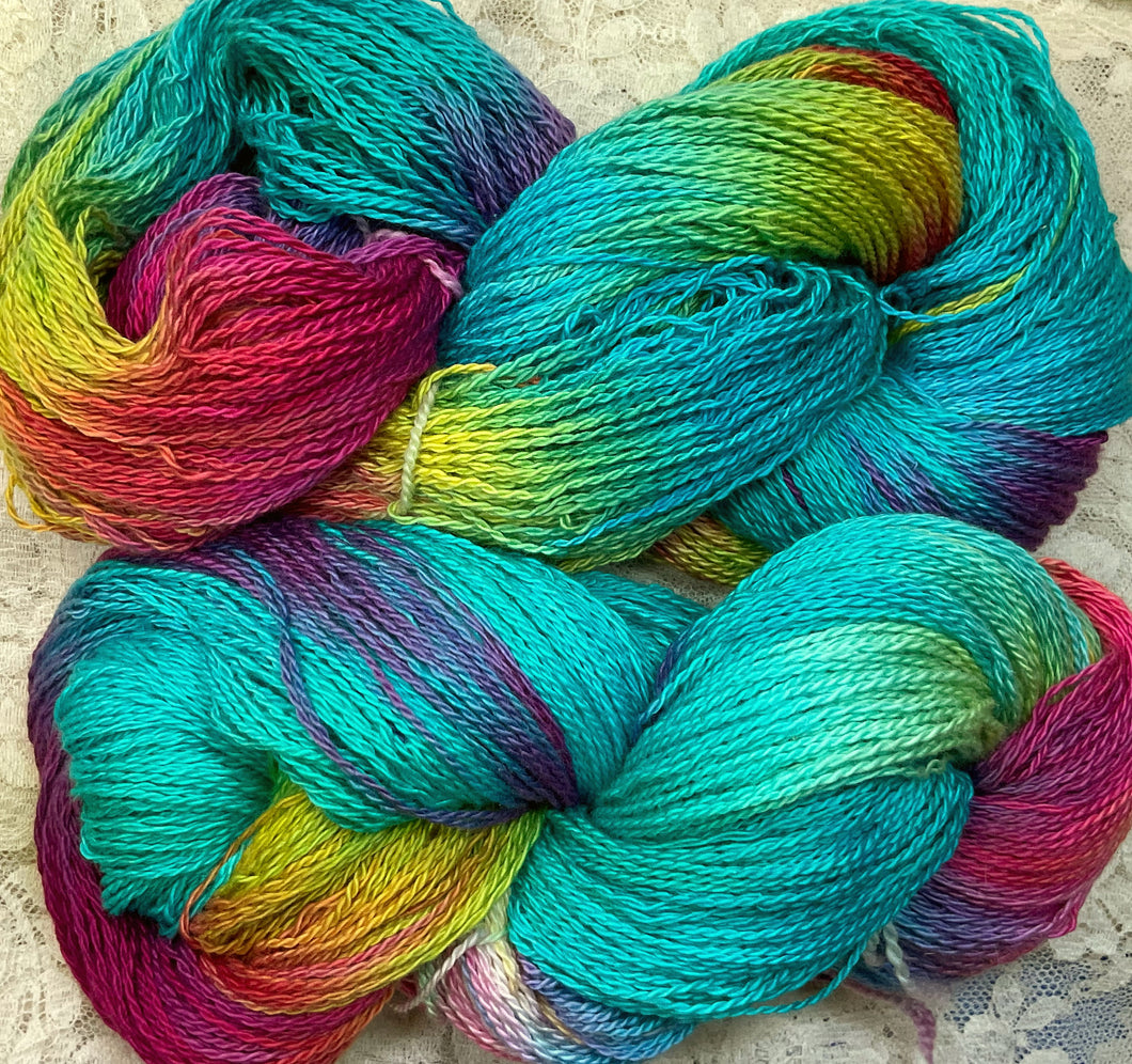 Organic Cotton -fingering wt Yarn- 520 yds- Spring Garden- great Adirondack Yarn