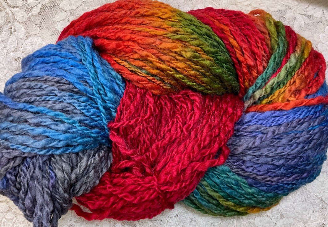 Aran Merino thick and thin -hand dyed Yarn- 210 yds -color Kadinski-Great Adirondack