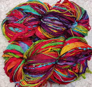 Art Yarn -150 yds -Original Surprise- Hand Dyed Color-Rainbow-Great Adirondack
