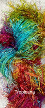 Load image into Gallery viewer, Novelty Fringe Yarn with Crystal Flash- 75 yds -Hand Dyed -Rosewood-Tropicana-Victorian
