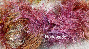 Novelty Fringe Yarn with Crystal Flash- 75 yds -Hand Dyed -Rosewood-Tropicana-Victorian
